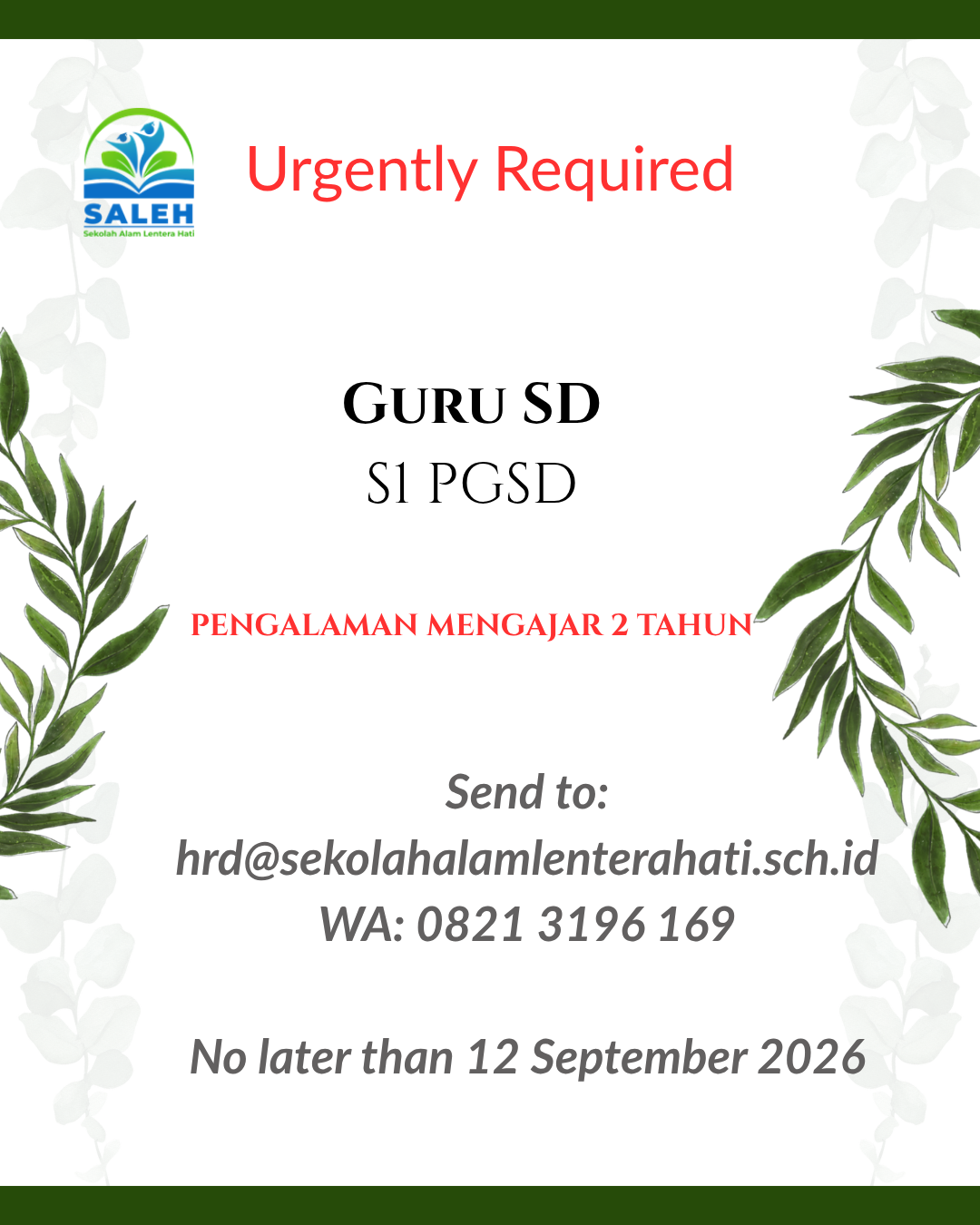WE ARE HIRING! 📢